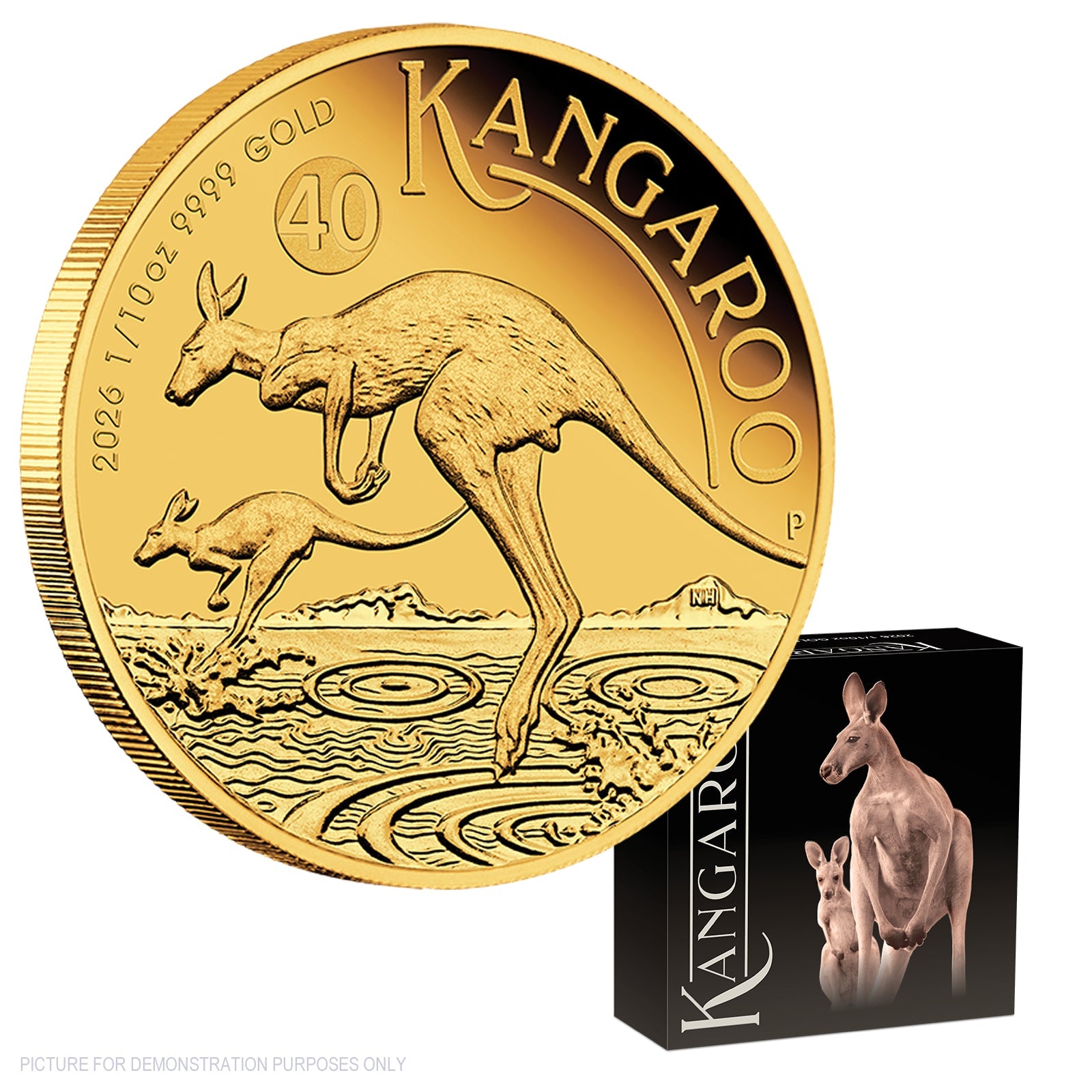 2026 Perth Mint Australian Kangaroo 1/10oz 99.99% Gold Proof Coin